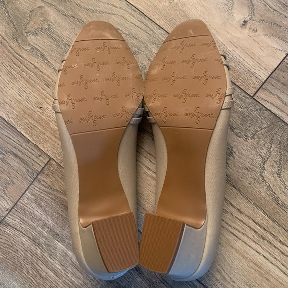 EASY STREET WALLIS WOMEN'S BLOCK HEEL PUMPS/HEELS OATMEAL LINEN 7.5 - Picture 10 of 10